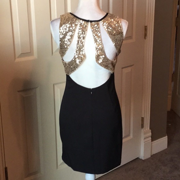 Beautiful NWOT Black and gold Xenia boutique dress - Picture 3 of 7